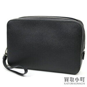 PRADA Saffiano Leather Shoulder Bag Triangle Logo Wristlet Travel Organizer